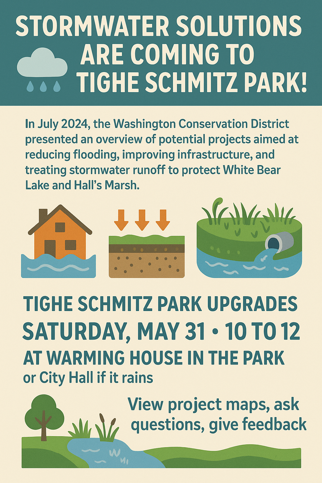 Tighe Schmitz Park Upgrades: 10am on May 31 at Warming House